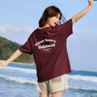 [2.5折价55元]唐狮夏季新款短袖T恤女设计感洋气美式复古休闲宽松上衣sz