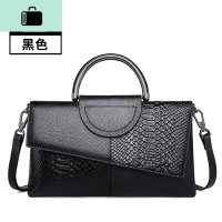皮手拿包女新款2020时尚女手包大容量女包斜挎包头层牛皮包包NEW LAKE 黑色