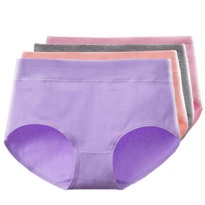 雅士凯女士内裤女棉中腰纯色宽边三角裤分码女式内裤951款M-XXL