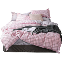 美帮汇床单被套四件套 简约北欧宿舍三件套学生单人被子全套个性黑白