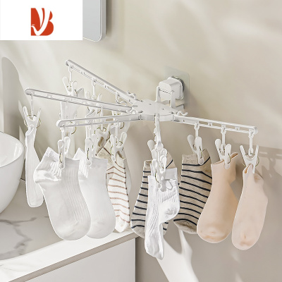 三维工匠衣架家用衣服架多晒袜子防风晾衣夹挂钩多夹子内衣裤晾晒架