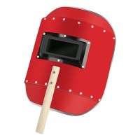 豫亨 手持式红钢纸面罩电焊防护罩烧焊工氩弧焊接焊帽防护全脸轻便防烤