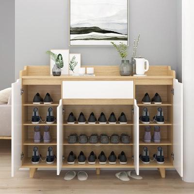 森美人北欧仿实木鞋柜玄关柜简约现代大容量进口鞋柜家用阳台储物柜子