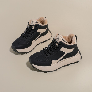 加绒高帮雪地靴女冬季新款学生ins韩版保暖休闲鞋棉鞋