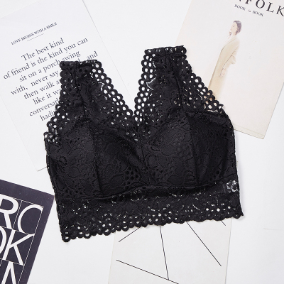 YUNWUXIN春夏性感蕾丝睡眠内衣女美背抹胸无钢圈防走光舒适透气中长款文胸抹胸
