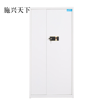 施兴天下钢制密码文件柜保险柜铁皮资料柜通门白色指纹锁420*900*1850