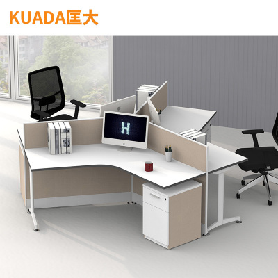 匡大屏风办公桌三人位电脑桌现代职员办公桌屏风工作位电脑办公桌 KDT127