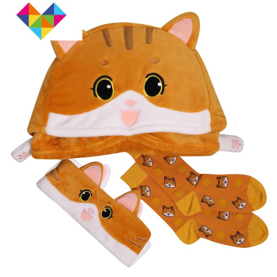 大小咪秋冬保暖透气超厚法兰绒定制毛毯空调毯披风斗篷御蓝锦