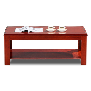 慧采云 办公家具沙发茶几实木贴皮油漆方茶几木质双层角几120*60*45cm 长茶几W1200*D600*H450mm