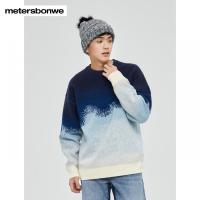 [1件5折价:129.5]美特斯邦威米奇圆领学院风渐变长袖针织衫毛衣