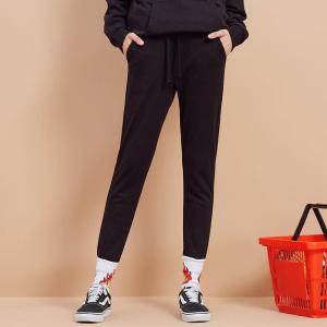 [1件5折价:79.5]美特斯邦威休闲裤女士秋冬装韩版宽松bf风收脚口运动束脚裤学生
