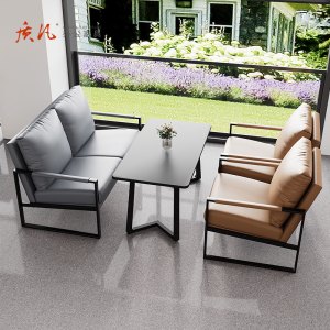 质凡咖啡厅沙发椅桌组合酒店沙发商用休闲椅 单人位*2+双人位*1+长方桌*1[颜色备注]