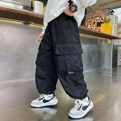 儿童装男童秋装裤子新款中大童春秋款男孩休闲工装裤秋季长裤