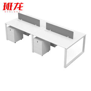 班龙办公桌2.4m四人位含柜套