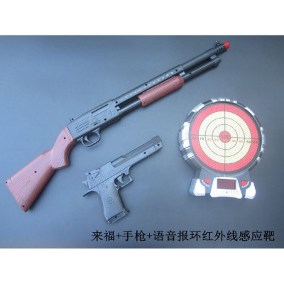 儿童激光打靶玩具语音报分环数激光射击靶来福黑色来福高级版