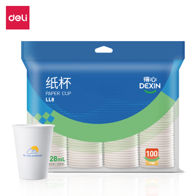 得力得心LL8纸杯228mL(白色)/(100只/袋)