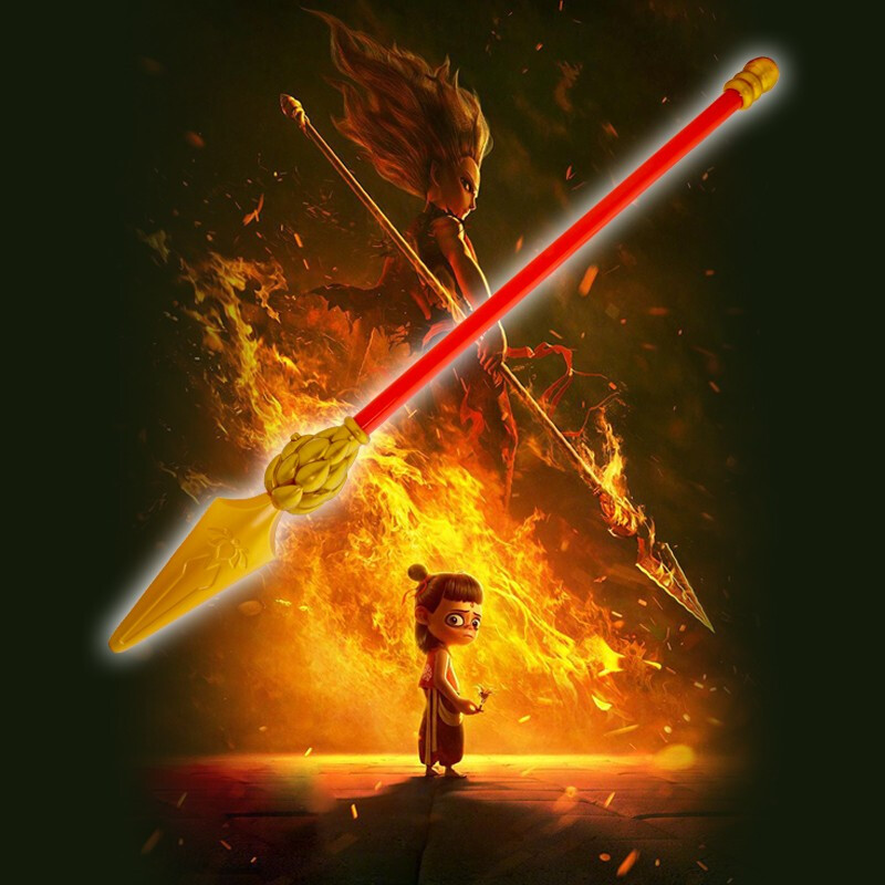 林檎哪咤之魔童降世火尖哪咤玩具红缨cos道具电影动画儿童玩具 火尖