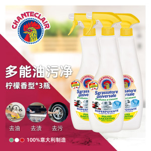 CHANTECLAIR大公鸡管家意大利原装进口 油污清洁剂 油烟机清洗剂厨房重油污净 600ml*3瓶