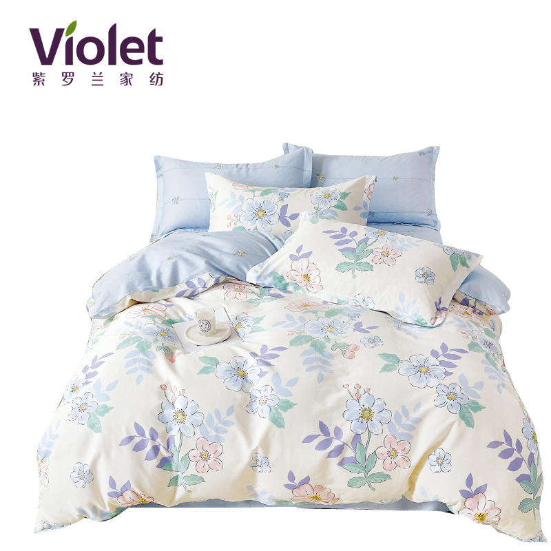 紫罗兰全棉斜纹四件套款号:VDZLPSS13231 花漾星辰/花草相依/布莱迪/苏伦