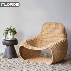 质凡 民宿创意设计师户外室内藤椅家具北欧简约东南亚藤沙发酒店样板房休闲椅 品禅[卡其色]