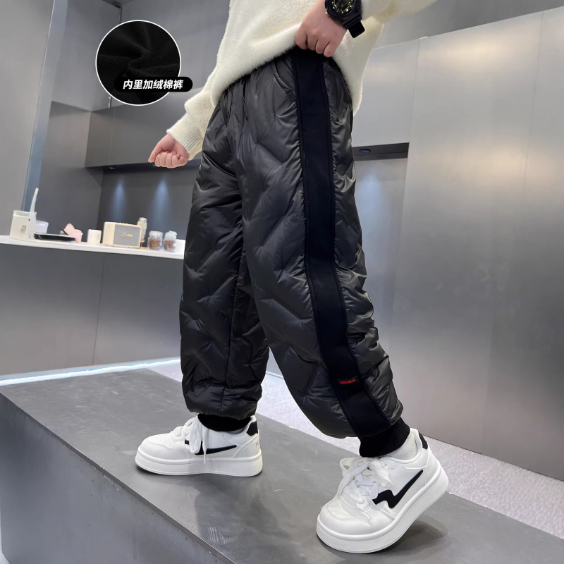 男童加绒裤子新款棉裤秋冬大儿童一体绒加厚保暖冬季一条过冬