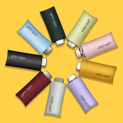 日本超轻小太阳伞女遮阳口袋迷你扁五折伞两用晴雨伞