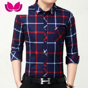 七斓中年男士长袖衬衫男春装薄款爸爸装夏季中老年衬衣40-50岁款