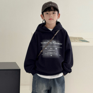 儿童装男童春装卫衣2026新款中大童春秋款男孩春季连帽上衣潮