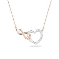 Swarovski女项链 水晶心形交织设计 时尚玫瑰金精致优雅轻奢锁骨链 送女友