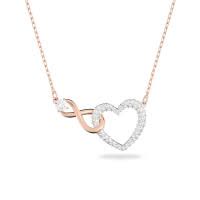Swarovski女项链 水晶心形交织设计 时尚玫瑰金精致优雅轻奢锁骨链 送女友