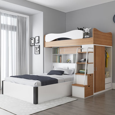 医匠上床下桌家用大人小户型交错式上下床双层床书桌一体多功能组合床