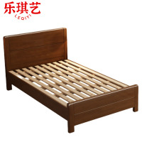 乐琪艺 实木单人床 胡桃色 2000*1000*950mm 张