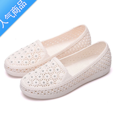 SUNTEK夏季塑料凉鞋妈妈潮流护士洞洞鞋镂空网眼轻便透气女百搭防滑凉鞋