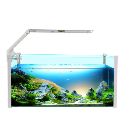 鱼缸客厅居家小型超白玻璃办公室桌面金鱼缸水族箱方形懒人小鱼缸