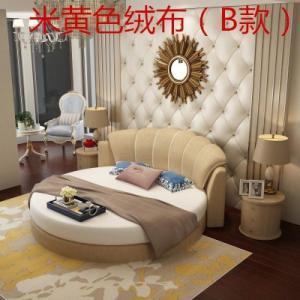 圆床双人床圆形床现代简约公主床婚床情侣电动床情趣宾馆主题软包
