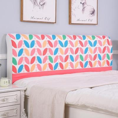 家柏饰(CORATED)欧式全包床头罩套床头套罩弹力布软包床靠背罩防尘保护套1.51.8米 蓝粉树叶 2米