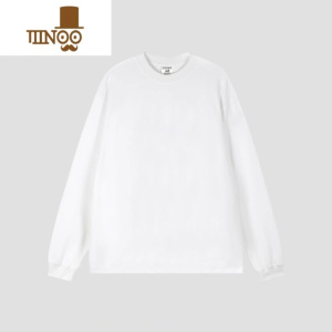 YANXU美式280g长袖t恤男精梳纯色基础款圆领打底衫卫衣男