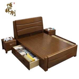 博林创实木床 306#储物床带抽屉高箱床 200cm*1米 1.2米 1.5米 1.8米/套