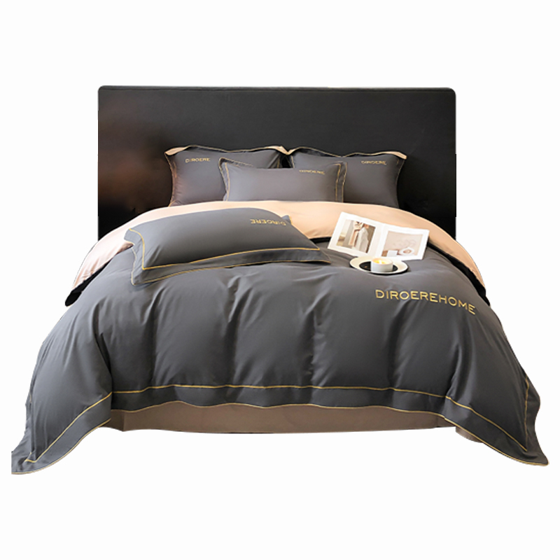 安居先森 D1506四件套精梳全棉宽边双人床四件套 (计价单位:套)(花色随机)