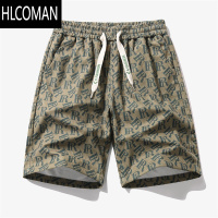 HLCOMAN夏季短裤男欧货潮牌2025新款冰丝运动五分裤子宽松休闲青少年中裤