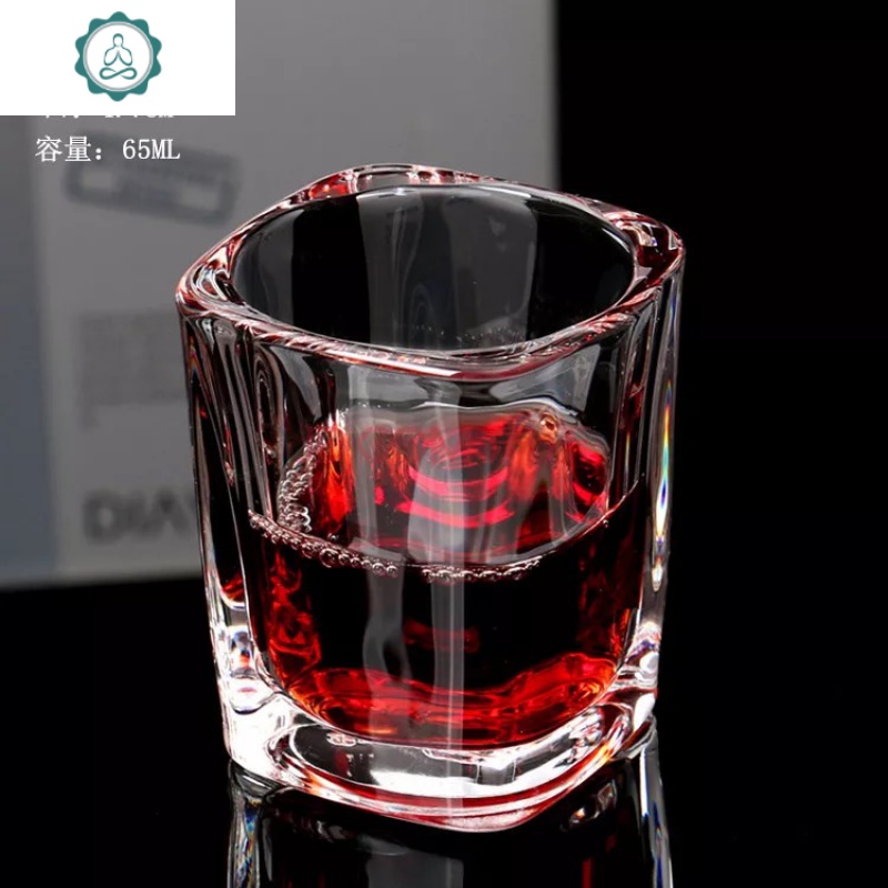 家用2二两3三两玻璃白酒杯厚底烈酒杯一口杯小四方酒吧啤酒洋酒杯 封