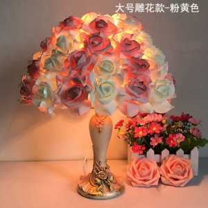 苏宁放心购 水晶台灯卧室床头灯创意婚庆婚房长明灯欧式温馨玫瑰花结婚