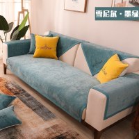 家柏饰(CORATED)沙发垫 四季通用防滑沙发巾盖布北欧简约加厚 沙发套全包套罩 雪尼尔非凡墨绿 90*240cm