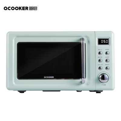 圈厨CR-WB01A复古微波炉网红家用小型多功能智能进口创新磁控管迷你转盘式微波炉复古绿薄荷绿小米生态链