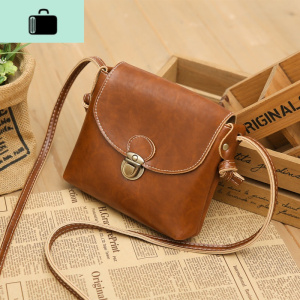 复古小包包女软小皮包百搭超轻森系夏天小清新韩版学生单肩斜挎包NEW LAKE女斜挎包