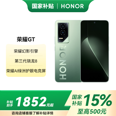 HONOR/荣耀GT 12GB 256GB 冰晶白 5G全网通电竞手机性能全开 稳赢全场