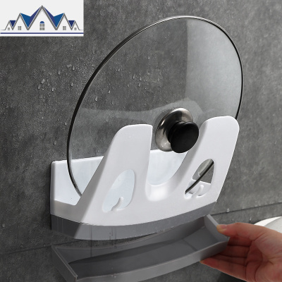 家用壁挂式带接水免打孔锅盖架砧板架子厨房收纳用品放锅盖置物架 三维工匠