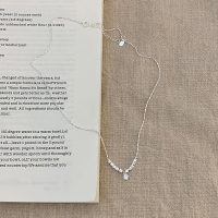 S925纯银锆石圆钻碎银子项链女大气颈链通勤搭配锁骨链极简风送女朋友老婆情人节七夕生日礼物