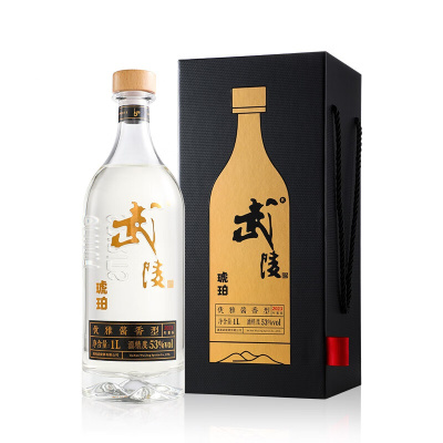 武陵 琥珀升级版 53度酱香型白酒 纯粮固态大曲 1000mL 4瓶 整箱装