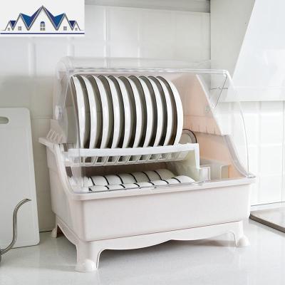 厨房碗碟收纳架盒带盖家用多功能特大装放碗筷箱餐具置物沥水碗架 三维工匠